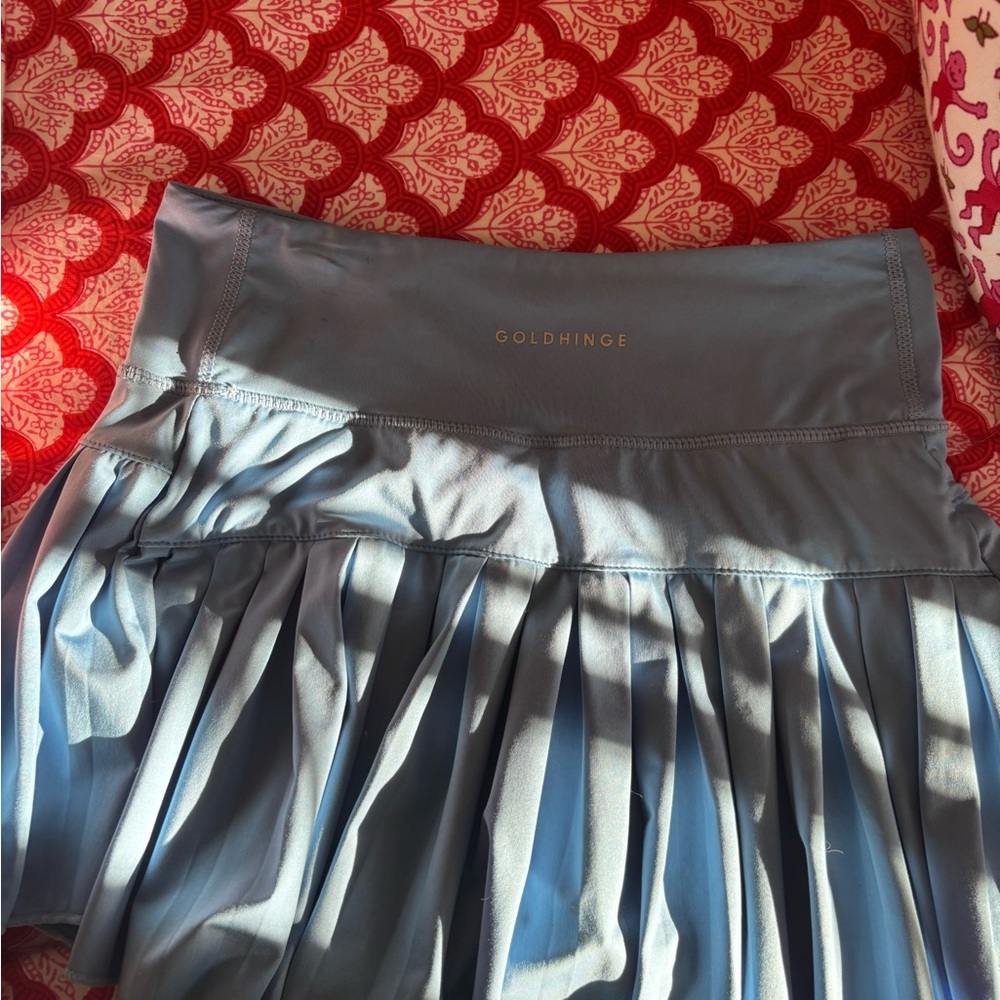 Goldhinge Women's Elegant Blue Skater Skirt
